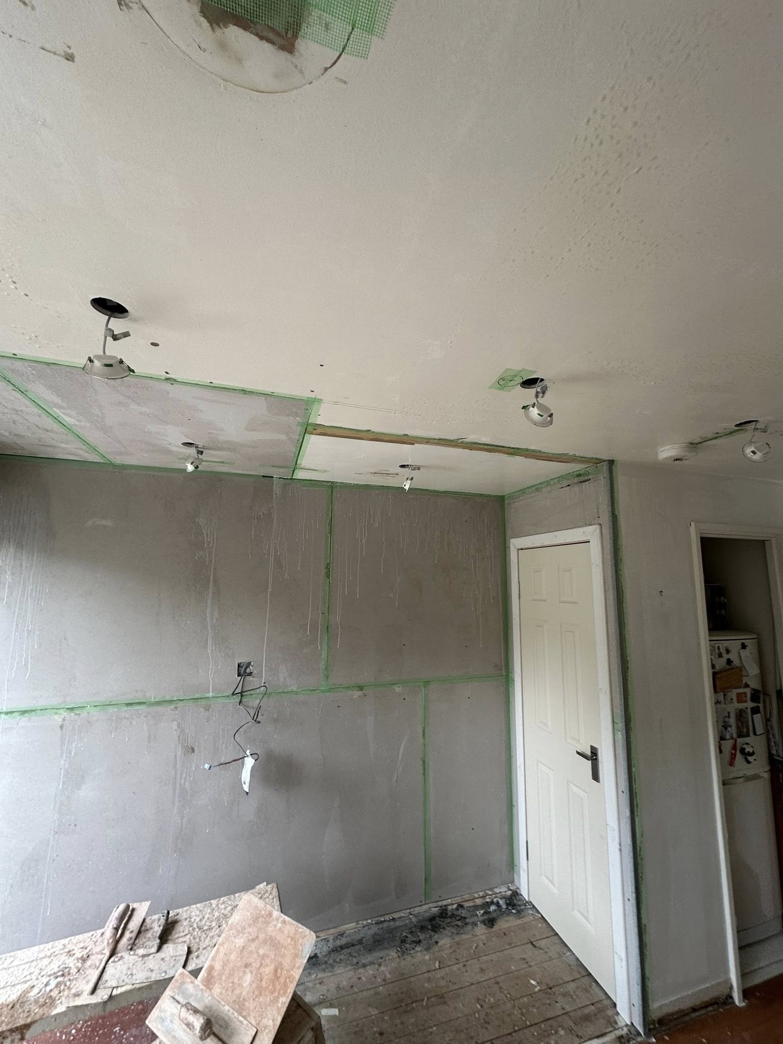 Kitchen ceiling before plaster work