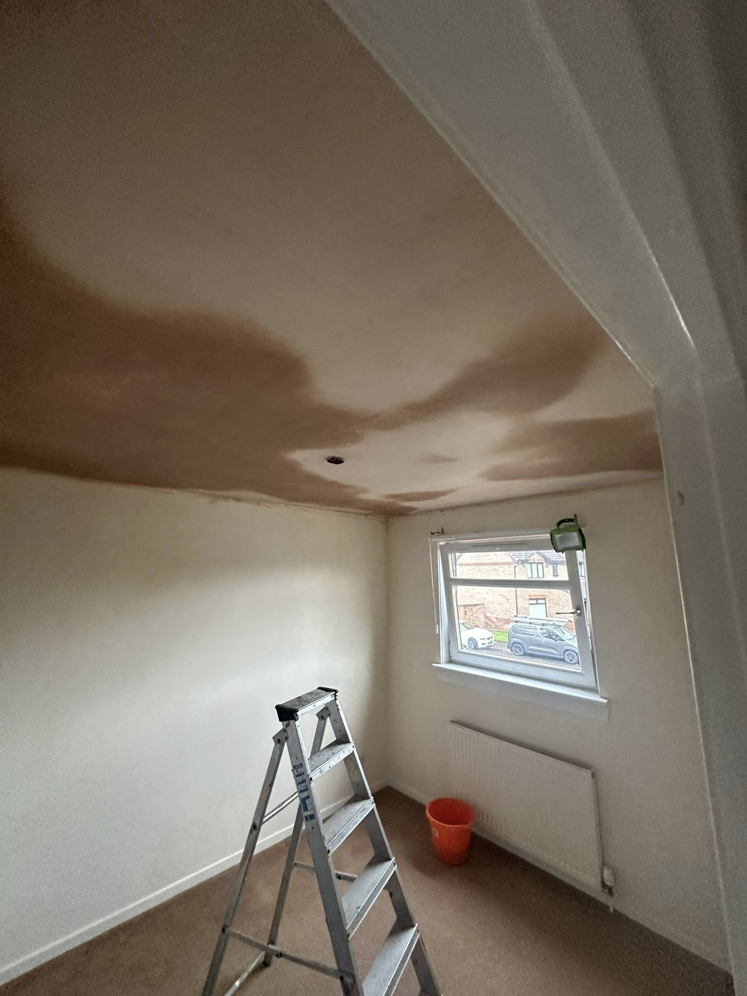 Smooth ceiling after artex removal Baillieston